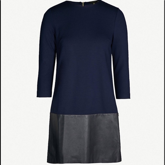 Ted Baker London Dresses & Skirts - 💖TED BAKER OLYIE JERSEY/LEATHER SHIFT DRESS NWT!